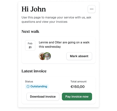 Client portal feature